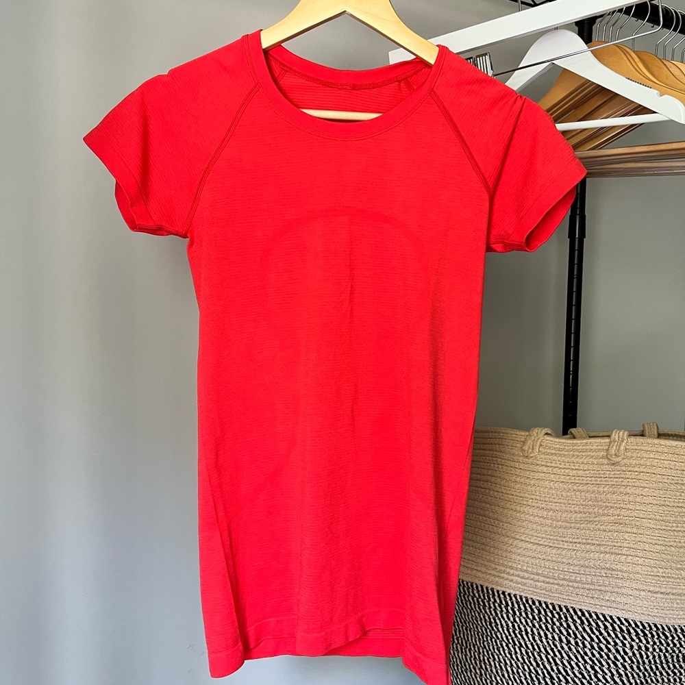 Lululemon Red Swiftly Tech Short Sleeve